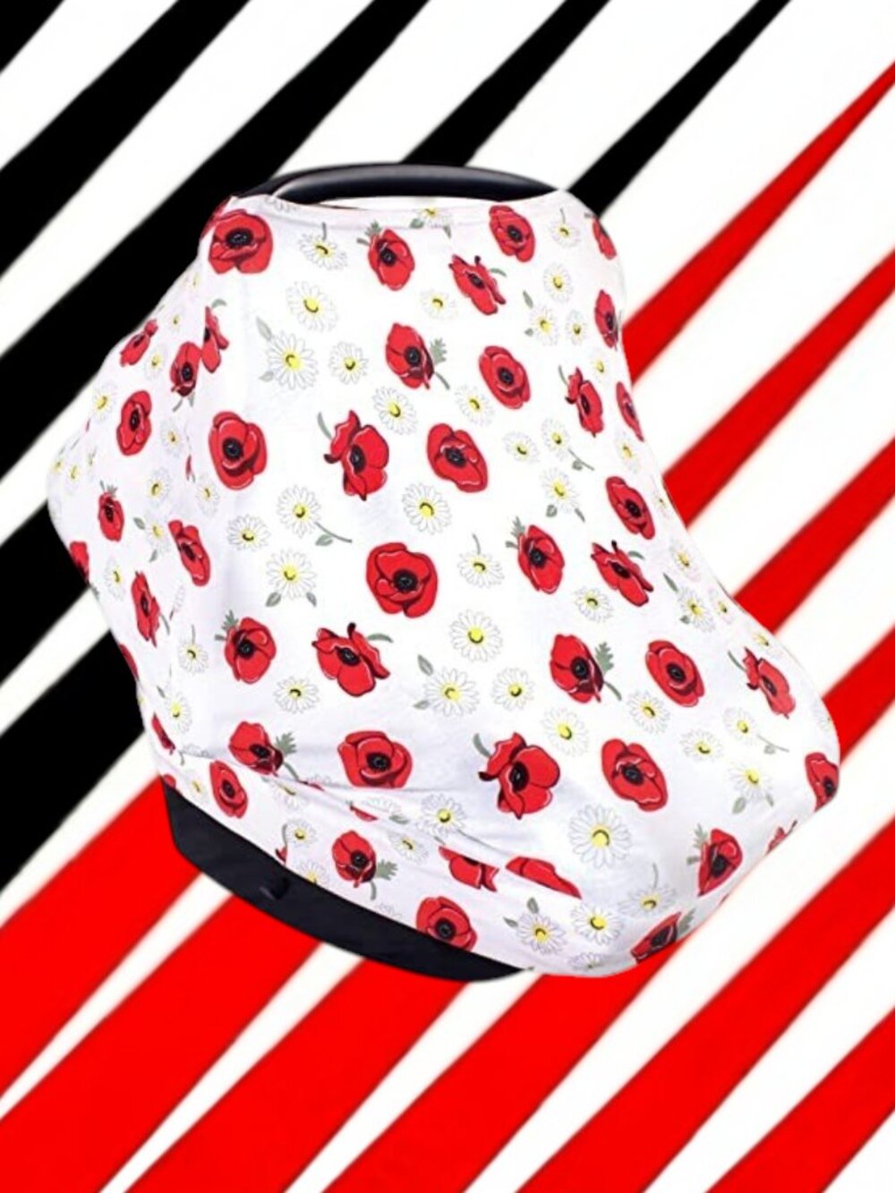 NEW Hudson Baby Multi-use Car Seat Cover Shopping Cart Poppy Daisy Floral Flower